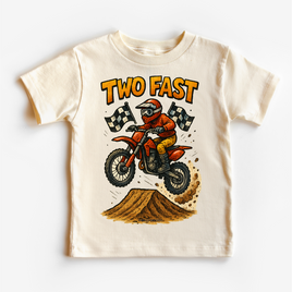 Two Fast Motocross 2nd Birthday Shirt - Boys Birthday Tee