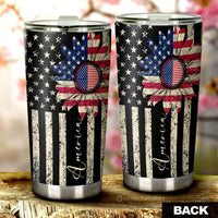American Flag Sunflower Tumbler Cup Custom Car Accessories