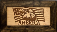 American Flag with Patriotic Eagle Hidden Gun Storage Concealed Furniture
