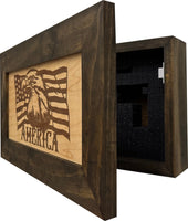 American Flag with Patriotic Eagle Hidden Gun Storage Concealed Furniture