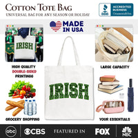Irish Sequin Imitation Canvas Tote Bag, Festive St Patricks Day Gift Bag
