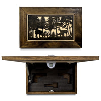 Hidden Gun Storage Cabinet Deer Buck Whitetail Wood Firearm Safe Concealment Furniture Wall Art