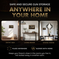 Hidden Gun Storage Cabinet Deer Buck Whitetail Wood Firearm Safe Concealment Furniture Wall Art