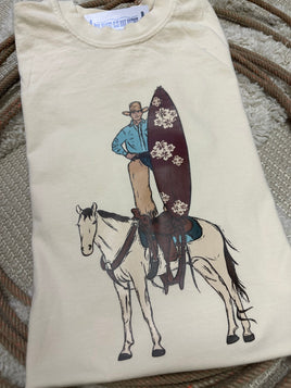 Surfs Up Cowboy graphic tee - Comfort Colors