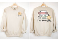 Go Away... Pocket Design on front w/ I'm Reading. Full Design on back - Basic Fleece