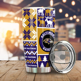 Baltimore Ravens Tumbler Cup Custom Ugly Style Car Accessories