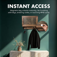 Birds in a Tree Gun Concealment Decor - Handcrafted Wooden Gun Cabinets - Gun Shelf Hidden Storage for Rifles, Shotguns, & Handguns - Quick Access Hidden Wall Safe