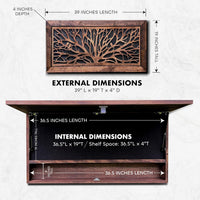 Birds in a Tree Large Gun Concealment Decor - Handcrafted Wooden Gun Cabinets - Gun Shelf Hidden Storage for Rifles, Shotguns, & Handguns - Quick Access Hidden Wall Safe