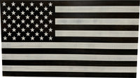 American Flag Decorative & Secure Wall-Mounted Gun Cabinet (Black & White Distressed)