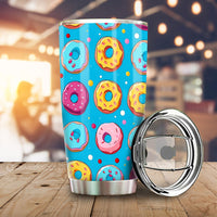Blue Donuts Tumbler Cup Custom Girly Pattern Car Accessories