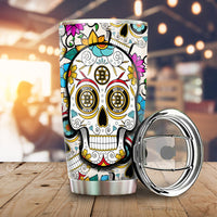 Boston Bruins Tumbler Cup Custom Sugar Skull Car Accessories