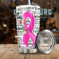 Breast Cancer Awareness Tumbler Cup Custom Pink Ribbon Car Accessories