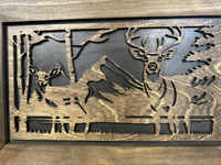 Buck and Doe in The Woods Gun Concealment Furniture - Handcrafted Hidden Gun Storage Wall Decor - Hidden Gun Shelf with Magnetic Lock for Quick Access