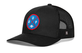 Buffalo Trucker Hat  |  Black BUF X Football Snapback