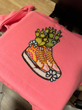 Hot Pink Desert Checkered shoes graphic