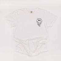 Living My Best Home School Life - Melty Smiley (pf & b) - Comfort Colors Tee