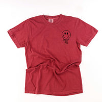 Living My Best Home School Life - Melty Smiley (pf & b) - Comfort Colors Tee