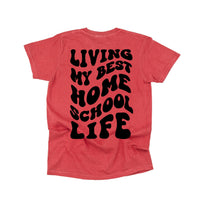 Living My Best Home School Life - Melty Smiley (pf & b) - Comfort Colors Tee