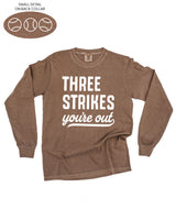 Three Strikes You're Out (bd) - LONG SLEEVE Comfort Colors Tee
