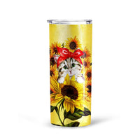 Cat Sunflower Custom Tall Glitter Tumbler