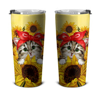 Cat Sunflower Custom Tumbler Stainless Steel