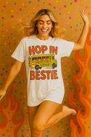 Hop In Bestie Struggle Bus Shirt - Printed On Comfort Colors