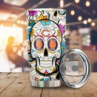 Chicago Bears Tumbler Cup Custom Sugar Skull Car Accessories
