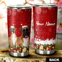 Christmas Boxers Dog Tumbler Cup Custom Car Accessories
