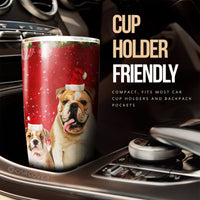 Christmas Bulldogs Tumbler Cup Custom Car Interior Accessories For Dog Lovers