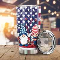 Christmas Gnome Tumbler Cup Custom US Flag Car Interior Accessories