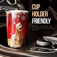 Christmas Golden Retrievers Tumbler Cup Custom Dog Car Interior Accessories
