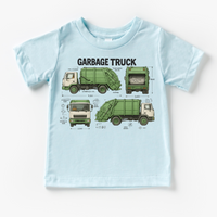 Garbage Truck Blueprints Shirt - Fun Garbage Truck Tee