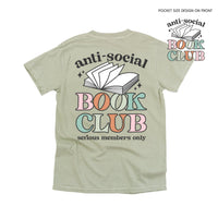 Anti-Social Book Club (Pocket on Front / Full Size on Back) - Comfort Colors Tee