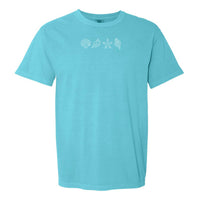 Embroidered Comfort Colors Tee - 4 Shells In A Row