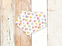 "Conversation Hearts on White" Dog Bandana