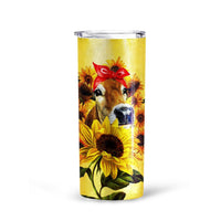Cow Sunflower Custom Tall Glitter Tumbler