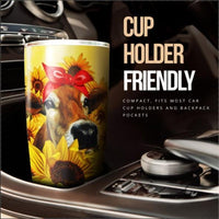 Cow Sunflower Custom Tumbler Stainless Steel