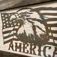 American Flag with Patriotic Eagle Hidden Gun Storage Concealed Furniture