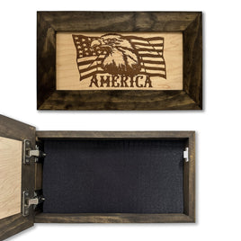 American Flag with Patriotic Eagle Hidden Gun Storage Concealed Furniture