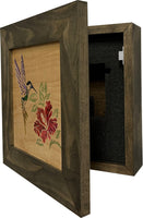 Hidden Gun Storage Safe Concealed Shelf with Hummingbird Wall Decor