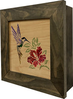 Hidden Gun Storage Safe Concealed Shelf with Hummingbird Wall Decor