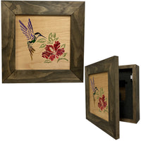 Hidden Gun Storage Safe Concealed Shelf with Hummingbird Wall Decor