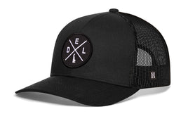 Delaware Trucker Hat  |  Black DEL X Snapback