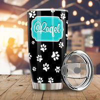 Dog Kitty Paw Tumbler Cup Custom Personalized Name Car Interior Accessories