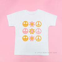3x3 - Retro Happy Flowers - Child Tee