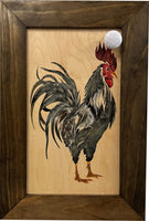 Farmhouse Rooster Gun Concealment Furniture - Handcrafted Hidden Gun Storage Wall Decor - Hidden Gun Shelf with Magnetic Lock for Quick Access