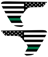 Thin Green Line Flag Vent Decals