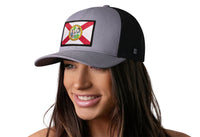 Florida Flag Trucker Hat  |  Gray-White FL Snapback