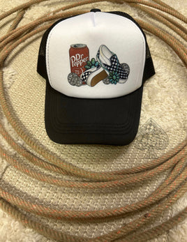 Dr Pep-per & checkered shoes Trucker Hat