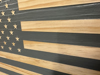 American Flag Decorative & Secure Wall-Mounted Gun Cabinet (Gray)